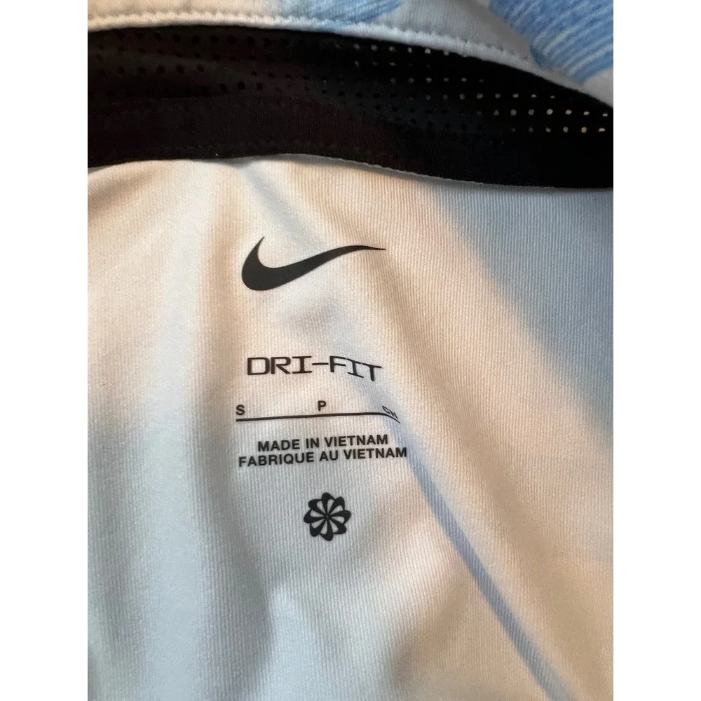 Nike Golf Polo Shirt Mens Small White Blue Zurich Classic Performance Polo